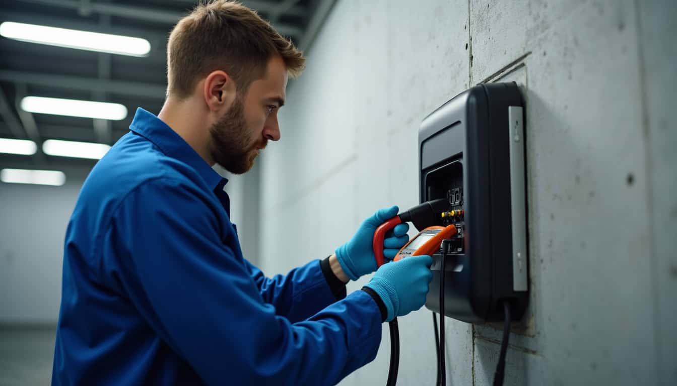 Technicien en train de vérifier le fonctionnement d