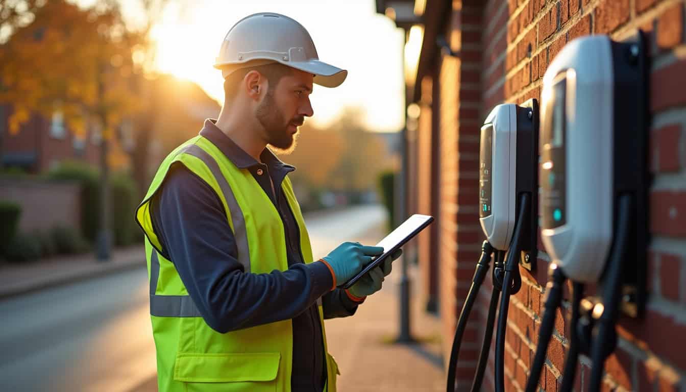 Technicien en train de vérifier le fonctionnement d