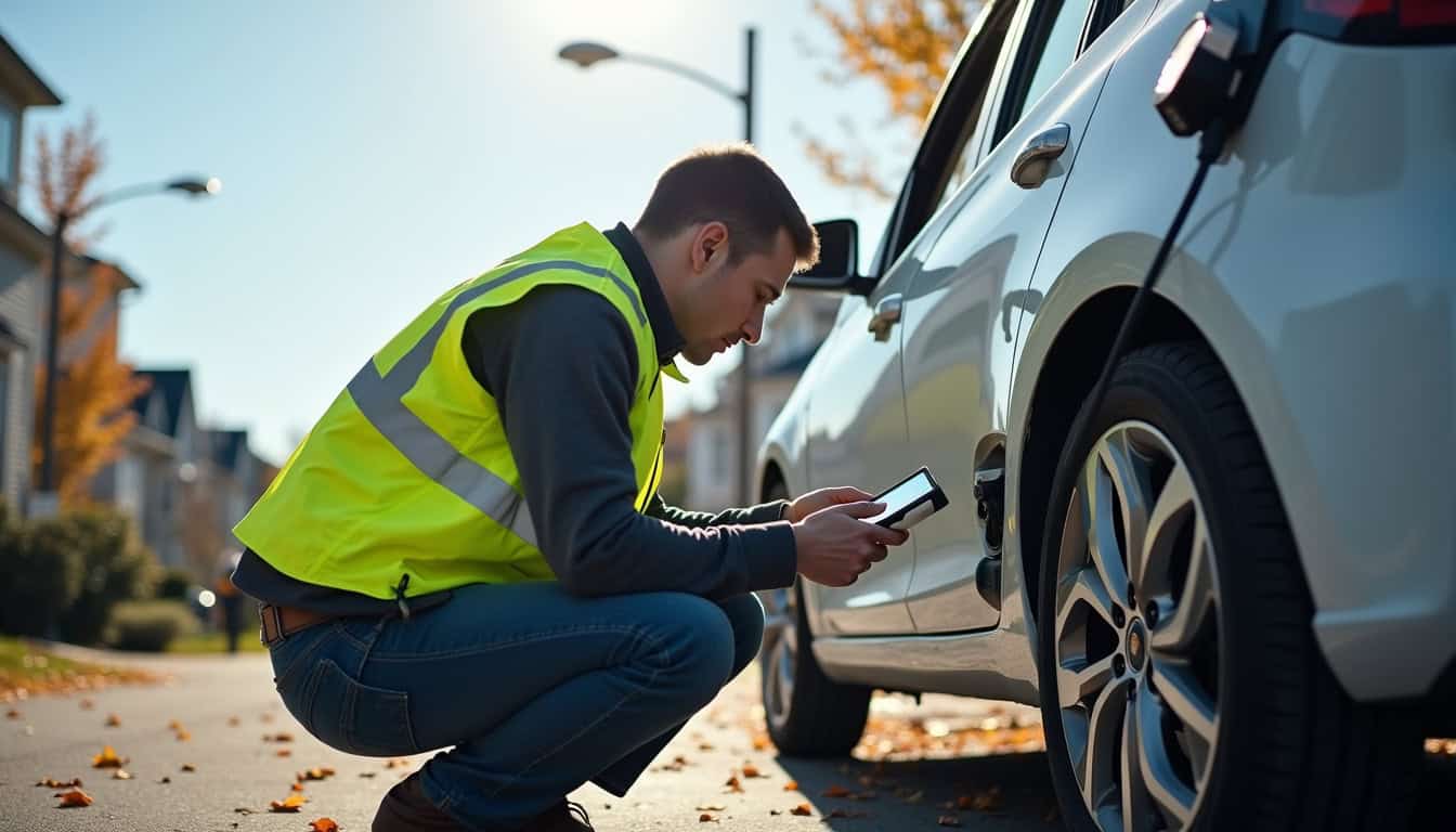 Technicien en train de vérifier le fonctionnement d