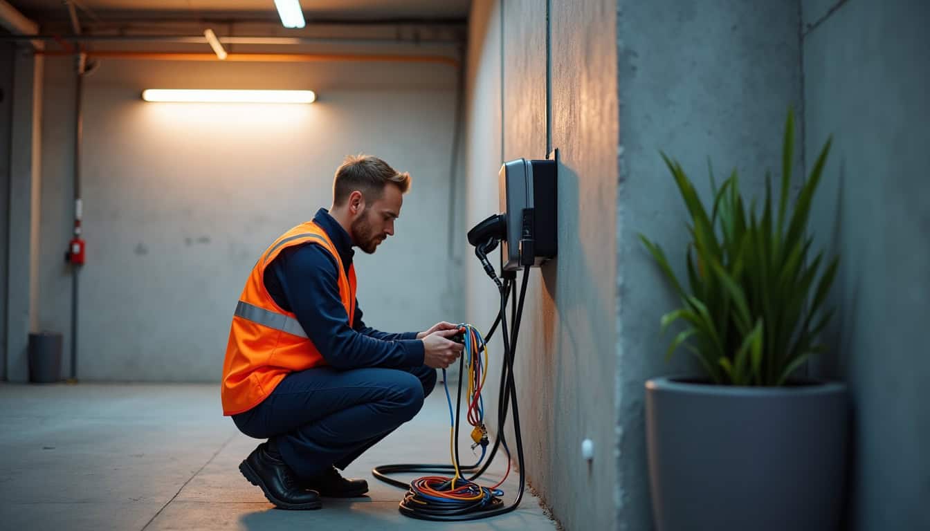 Technicien testant le fonctionnement d