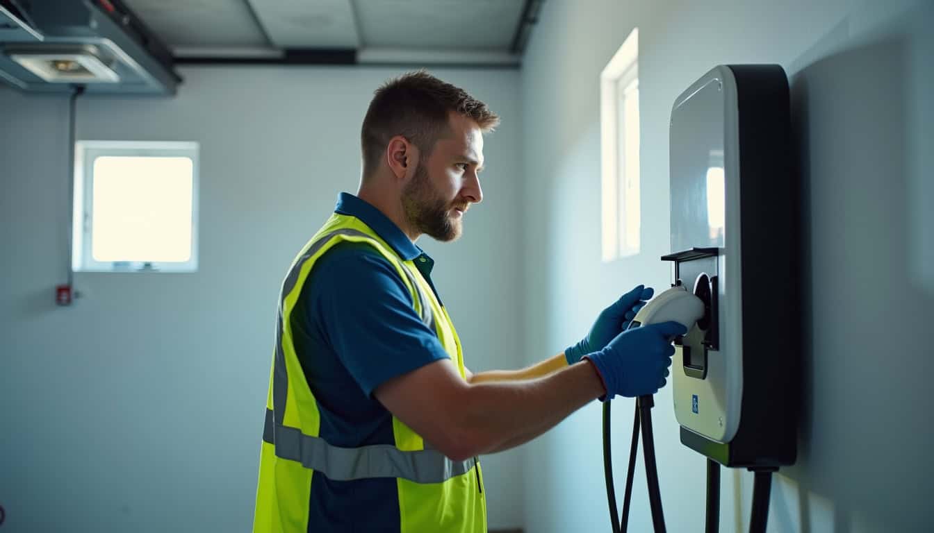 Technicien vérifiant le bon fonctionnement d