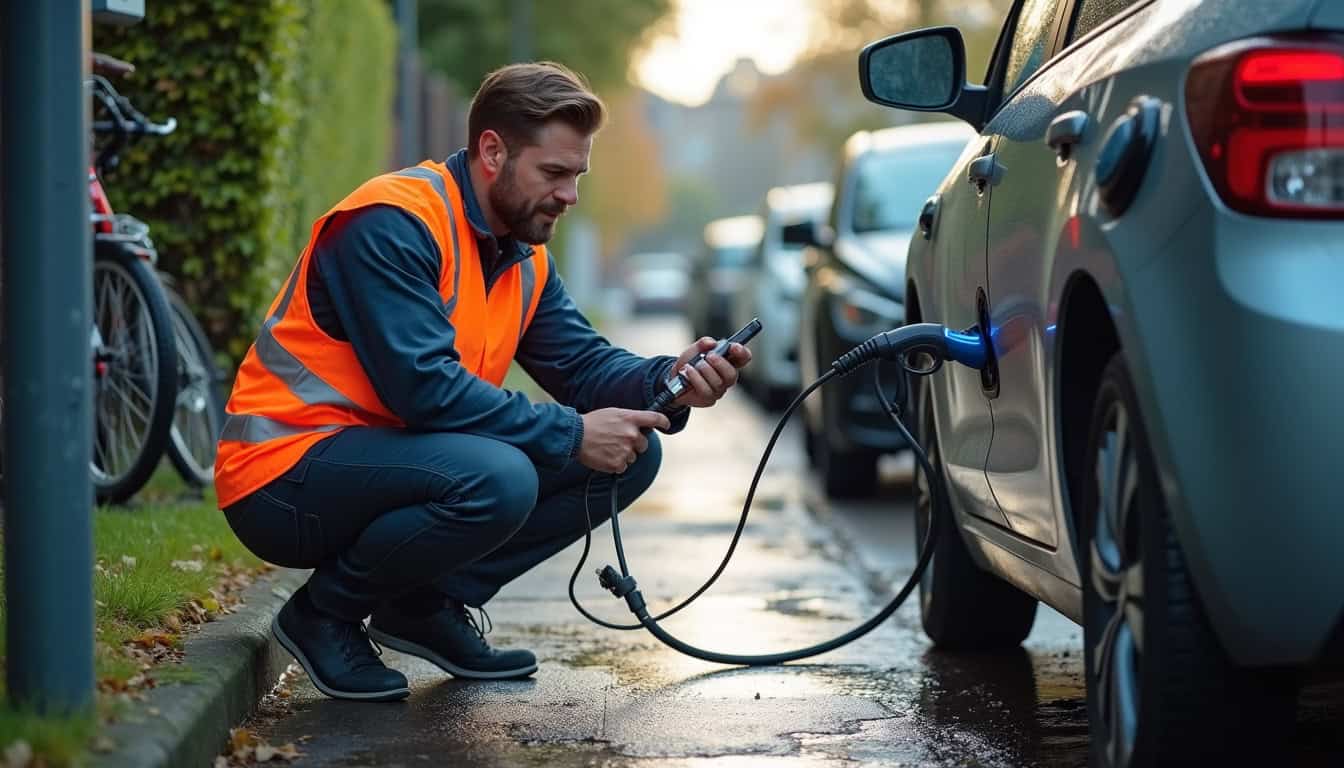 Technicien vérifiant le bon fonctionnement d
