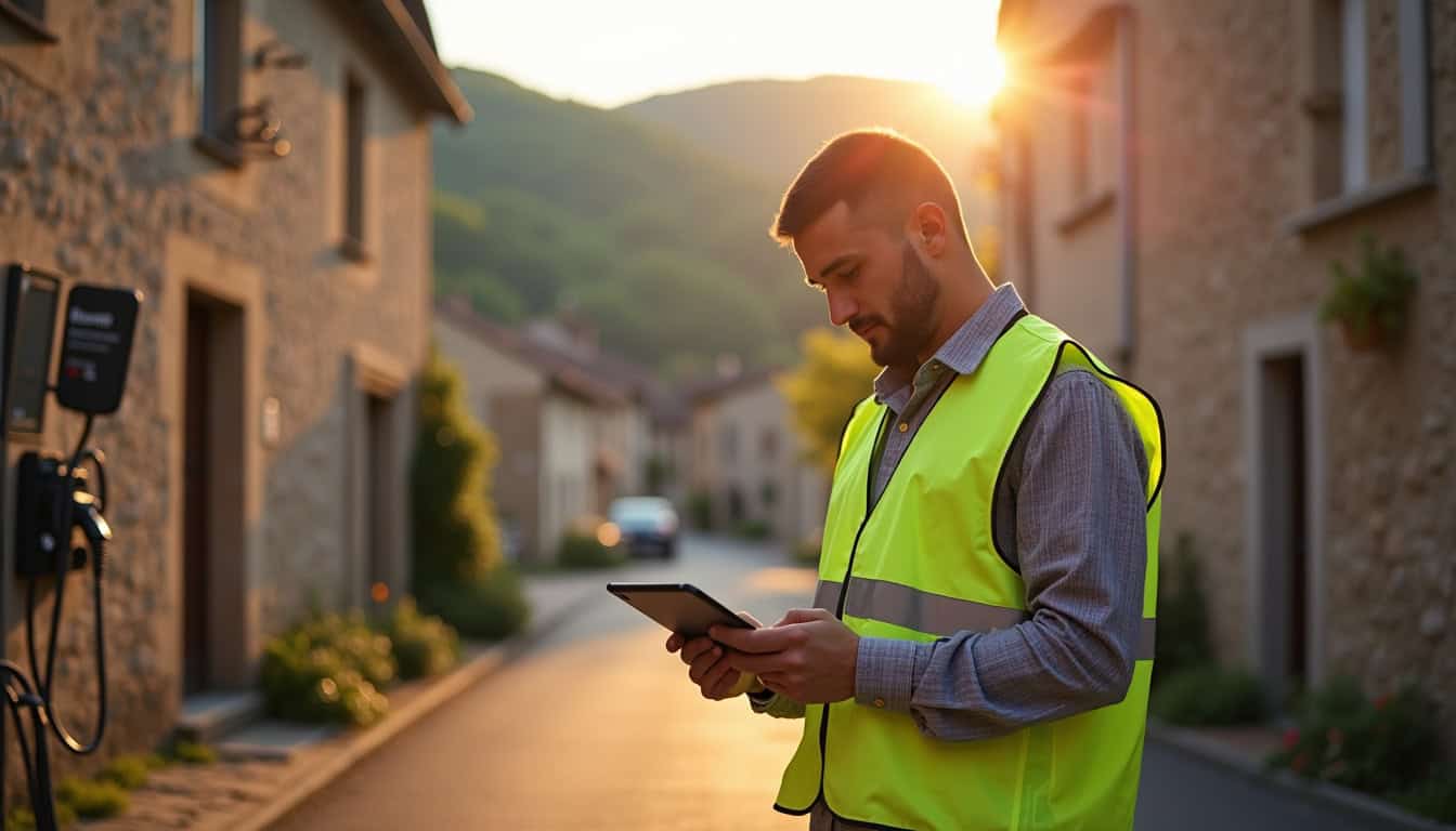 Technicien vérifiant le bon fonctionnement d