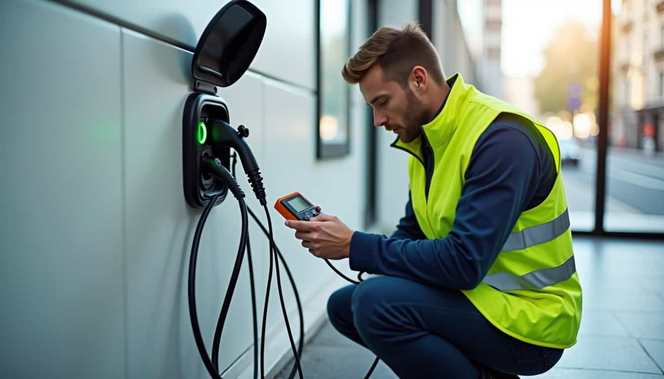 Technicien vérifiant le bon fonctionnement d