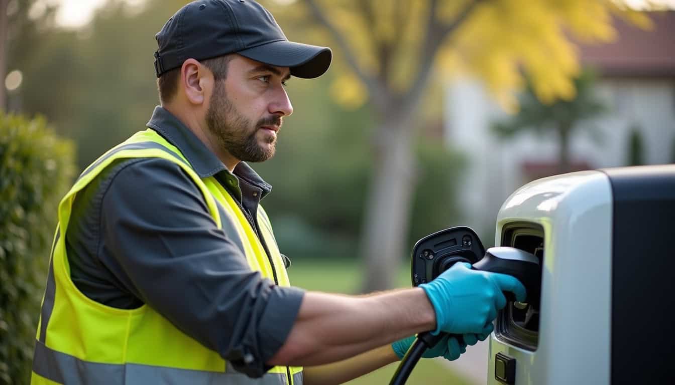 Technicien vérifiant le fonctionnement d