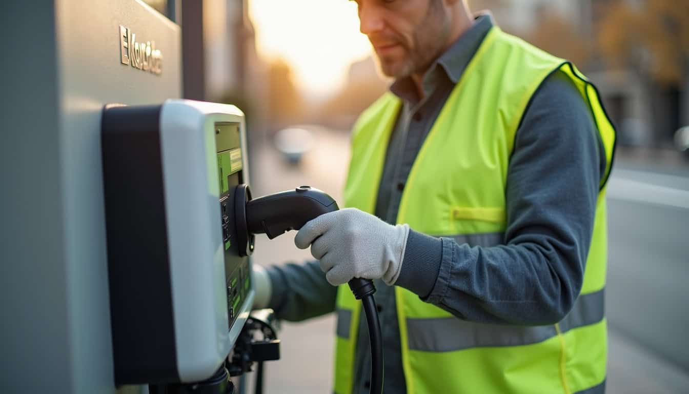Technicien vérifiant le fonctionnement d