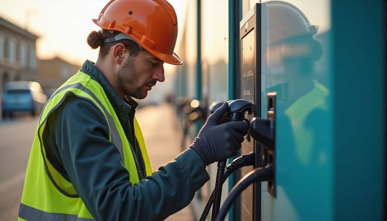 Technicien vérifiant le fonctionnement d