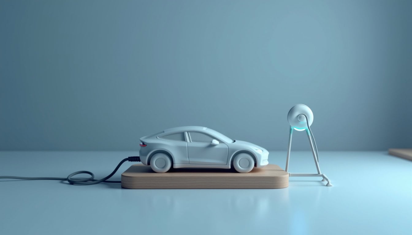 Voiture électrique en charge pendant la nuit à partir d