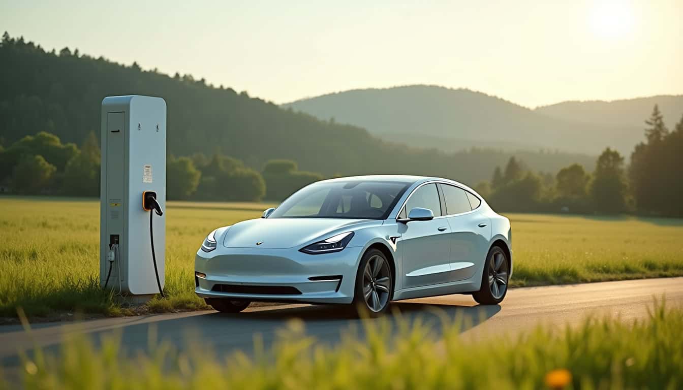 Voiture électrique en station d