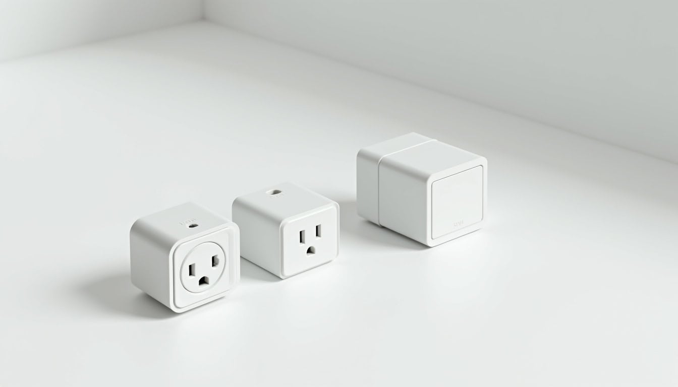 Vue comparative des différents types de bornes de recharge électrique: prise renforcée, wallbox monophasée et triphasée
