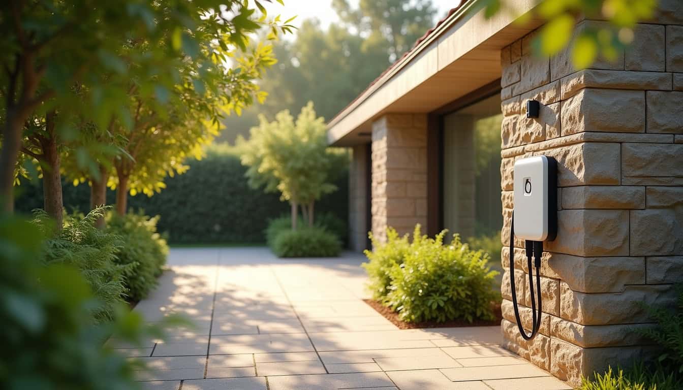 Vue d'ensemble d'une maison à Corbonod équipée d'une borne de recharge électrique