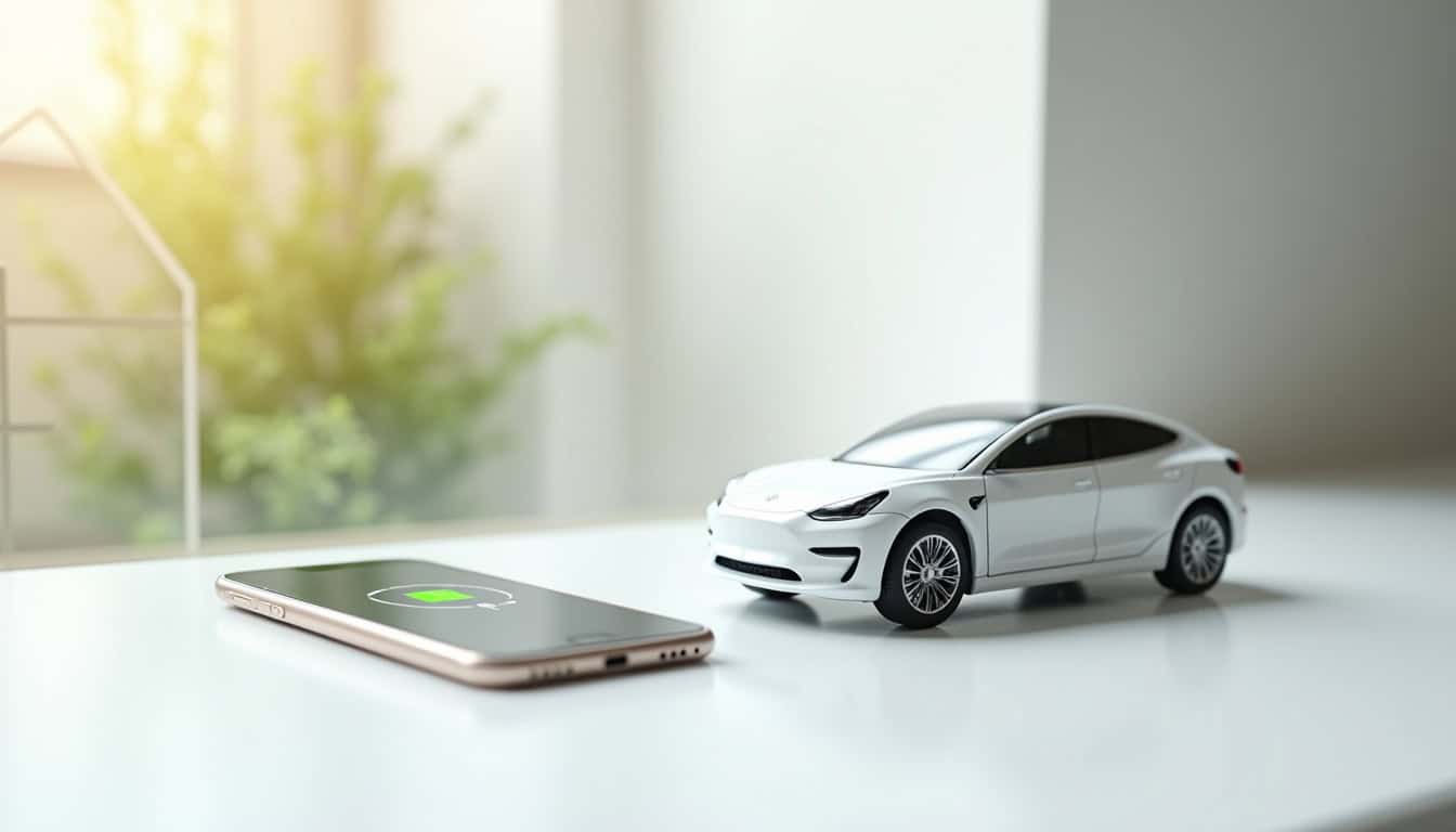 Application mobile affichant le statut de charge d'une borne de recharge électrique