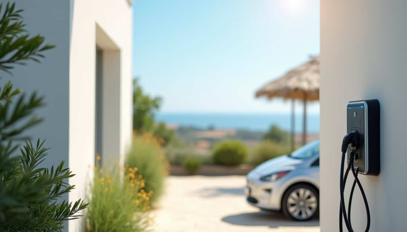 Borne de recharge 7,4 kW installée dans une maison à Mios, près du bassin d'Arcachon