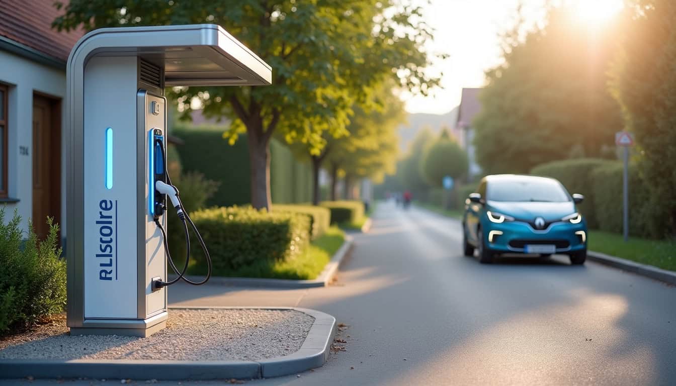 Borne de recharge ALDI Nord Charging Station située rue des Tourbières à Lallaing