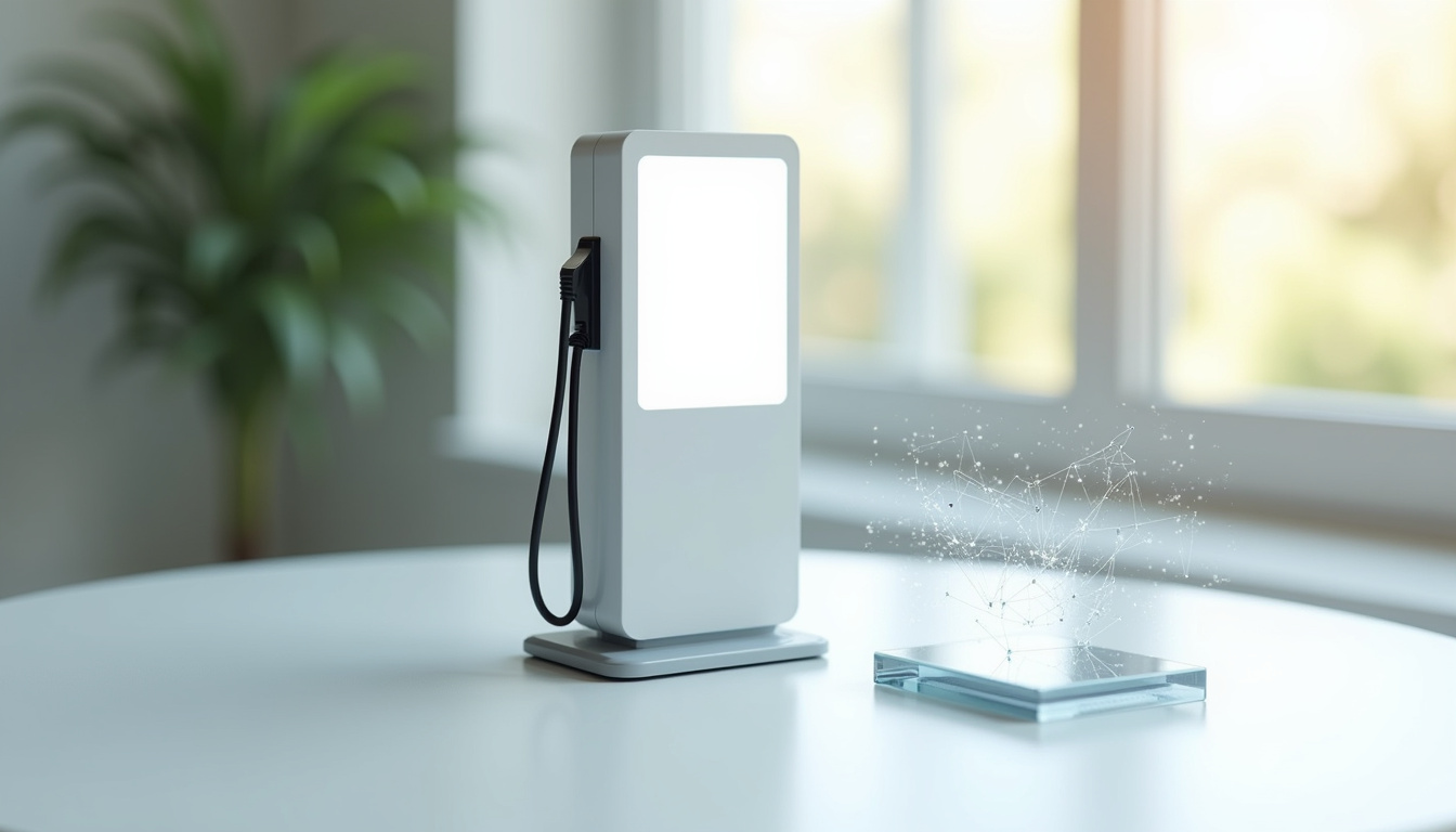 Borne de recharge connectée avec écran affichant les données de consommation