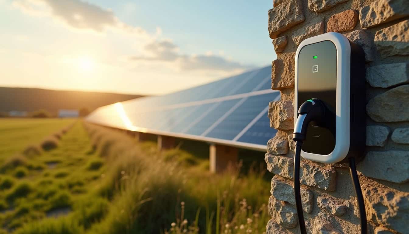 Borne de recharge couplée à des panneaux photovoltaïques à Rostrenen
