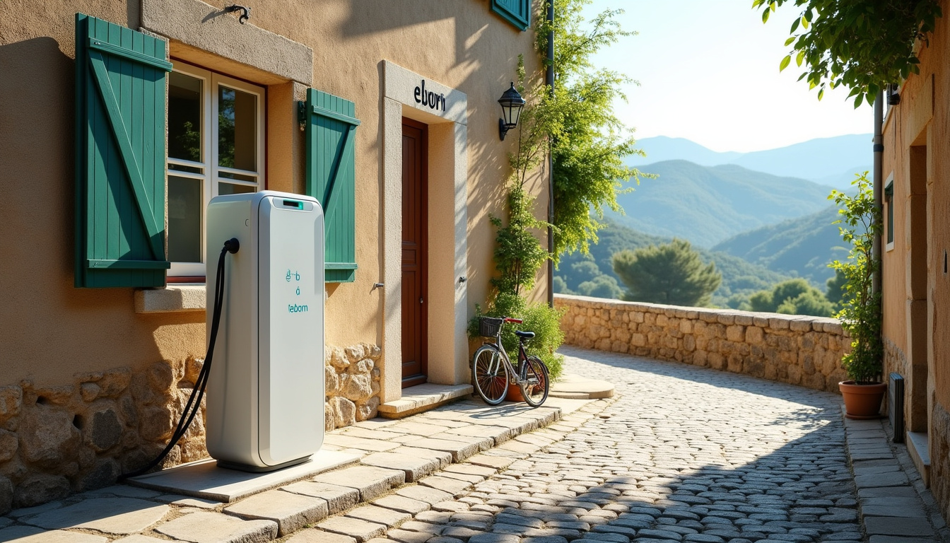 Borne de recharge eborn située au 17 Rue du Quai à Les Vans, en Ardèche