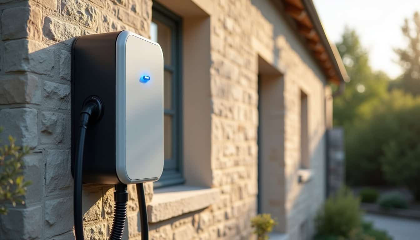 Borne de recharge électrique connectée à un système de domotique dans une maison à Castelnau-Montratier