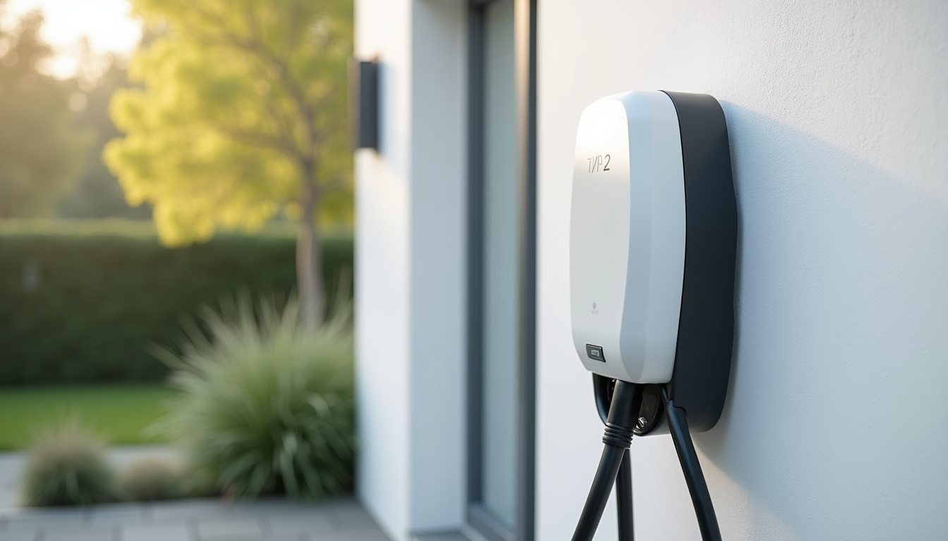 Borne de recharge électrique de type 2 installée à Zutkerque