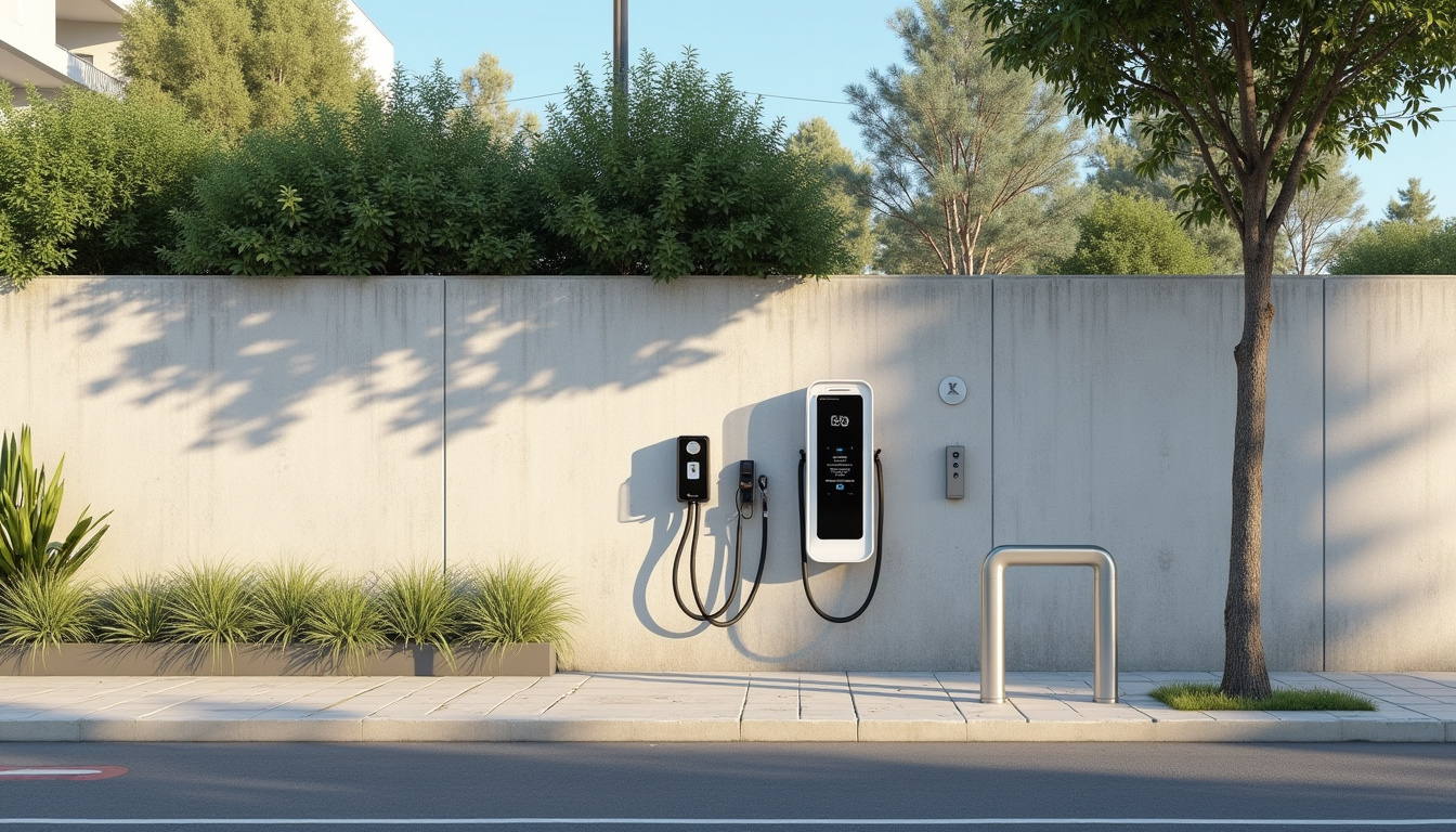 Borne de recharge électrique en extérieur sur l'Avenue Jean Jaurès à Le Soler