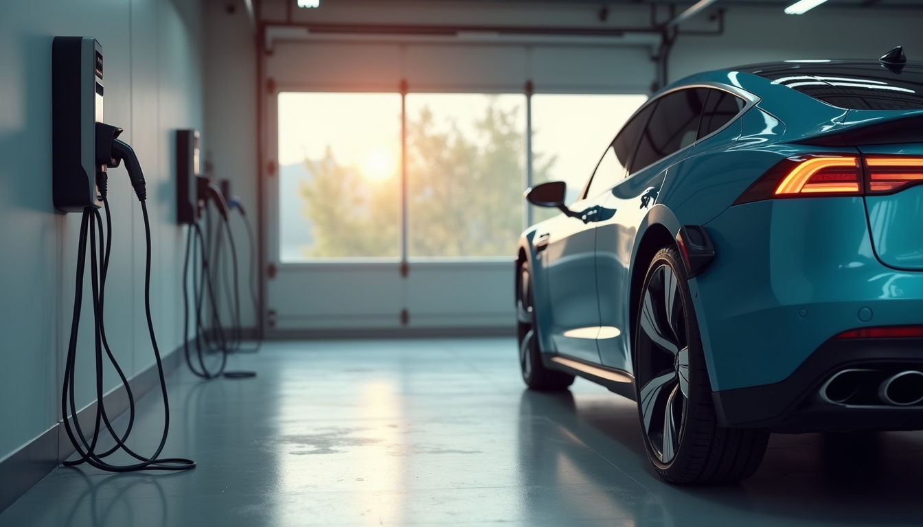 Borne de recharge électrique en fonctionnement dans un garage à Vic-sur-Seille