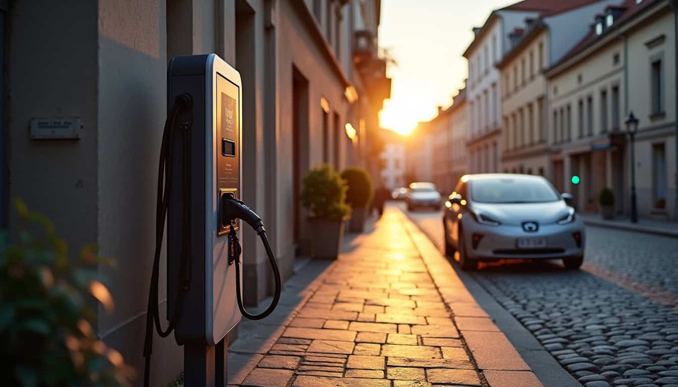 Borne de recharge électrique en milieu urbain à La Capelle-lès-Boulogne
