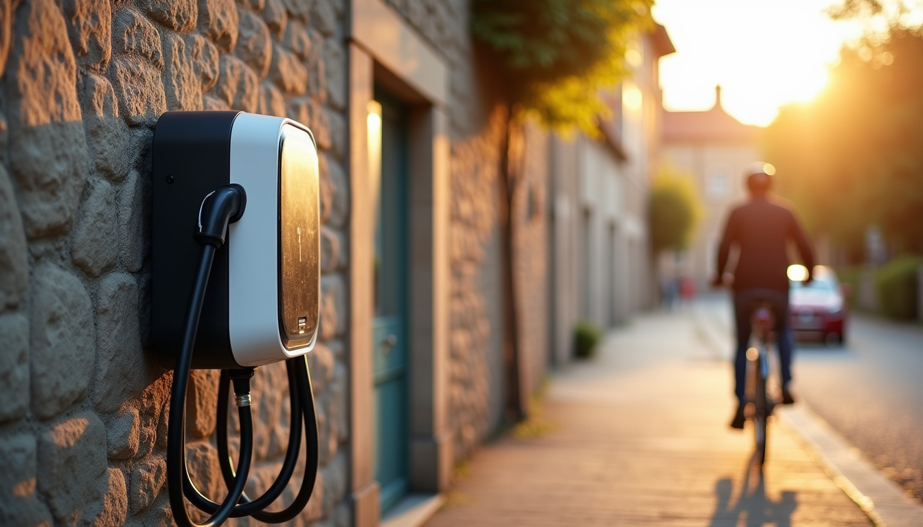 Borne de recharge électrique en milieu urbain à Reignac-sur-Indre