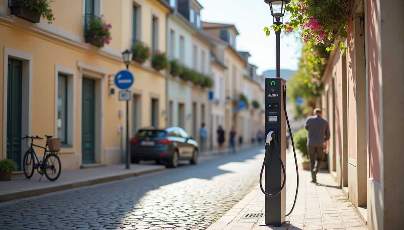 Borne de recharge électrique en milieu urbain à Saint-Gilles-Croix-de-Vie