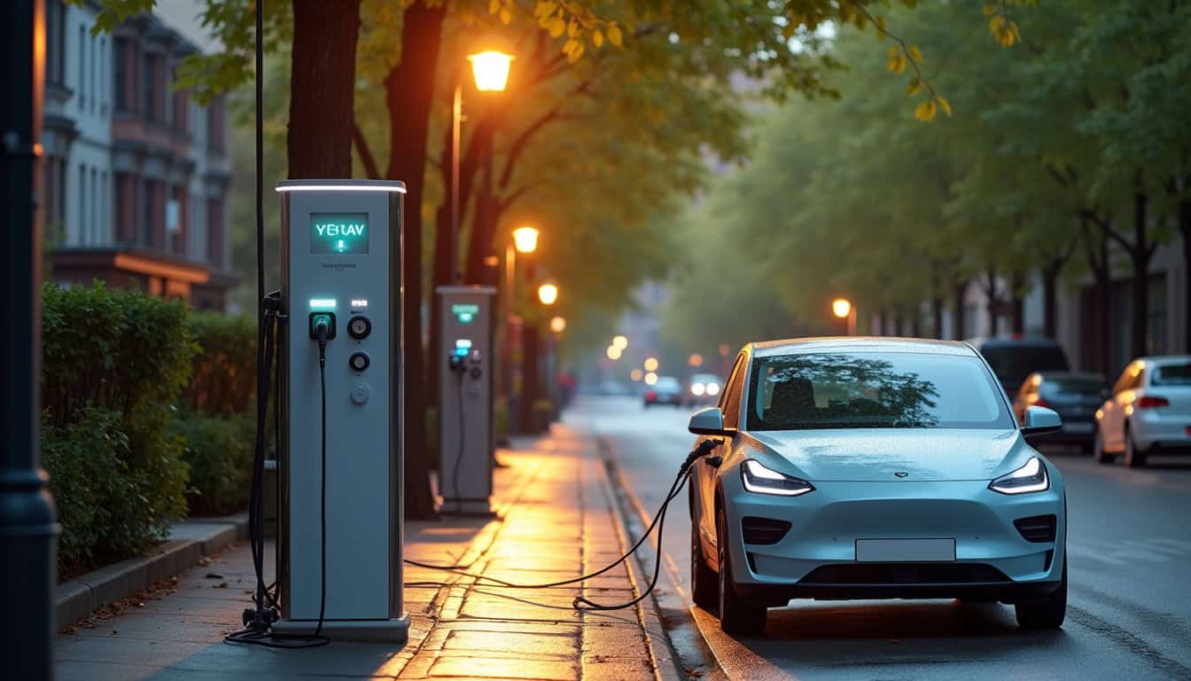 Borne de recharge électrique en milieu urbain à Sainte-Geneviève-des-Bois