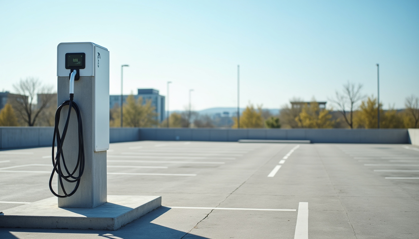 Borne de recharge électrique en parking public à Saint-Hippolyte-du-Fort