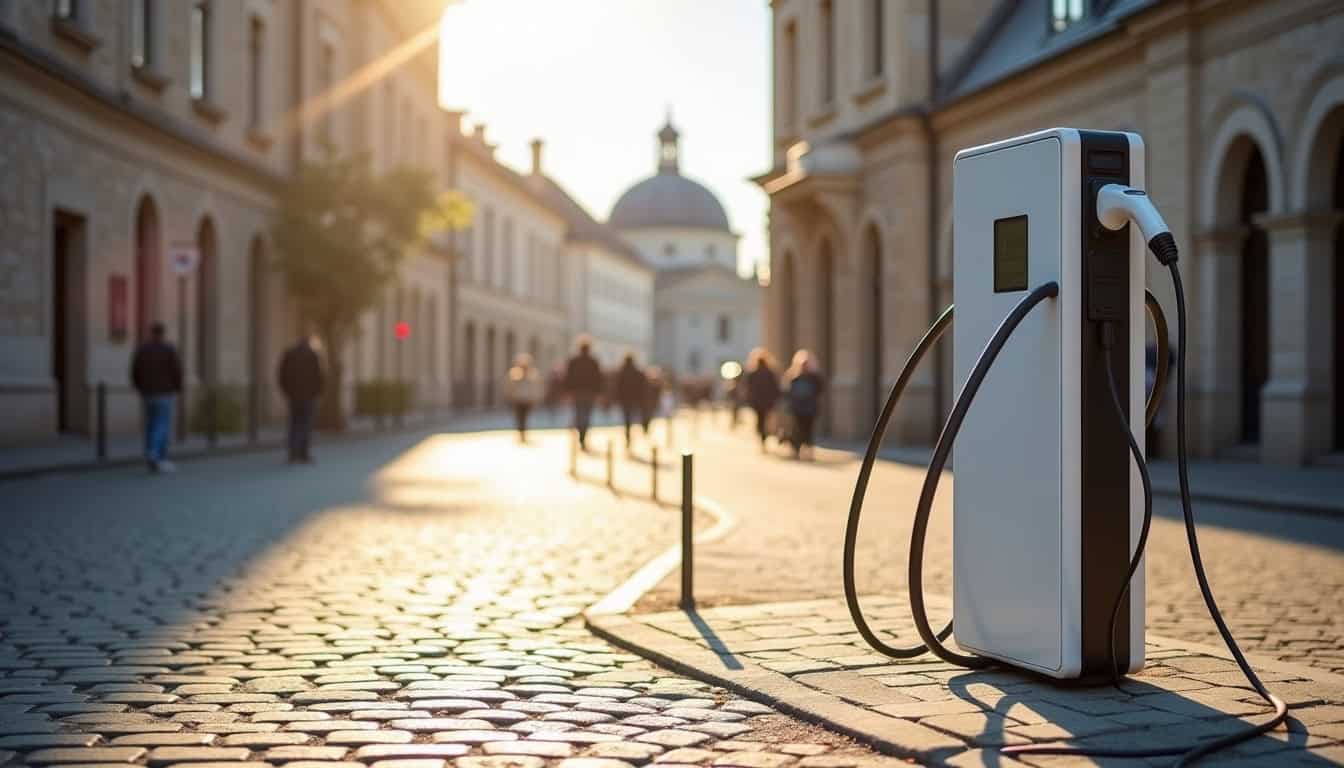 Borne de recharge électrique en service public sur la Place de Lorraine à Blainville-sur-l'Eau