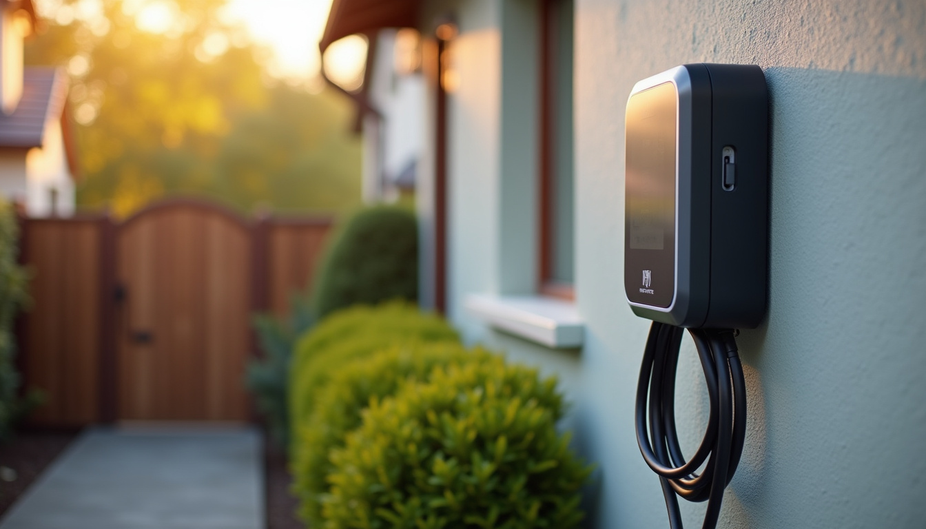 Borne de recharge électrique installée à l'extérieur d'une maison à Longpont-sur-Orge