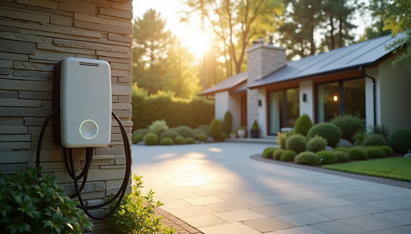 Borne de recharge électrique installée à l'extérieur d'une maison à Montréverd