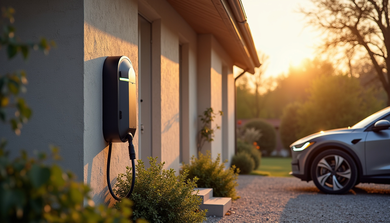 Borne de recharge électrique installée à l'extérieur d'une maison à Roanne