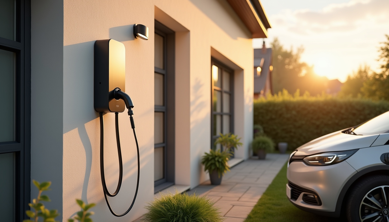 Borne de recharge électrique installée à l'extérieur d'une maison à Toufflers