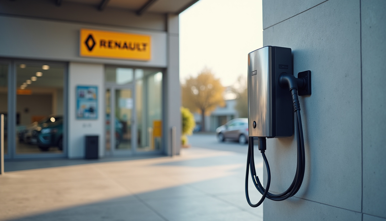 Borne de recharge électrique installée au Garage Renault de La Milesse