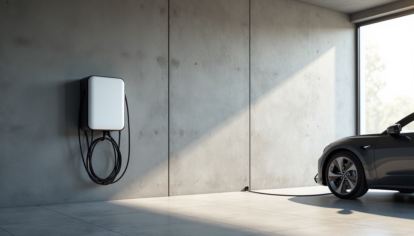 Borne de recharge électrique installée dans un garage à Darnieulles