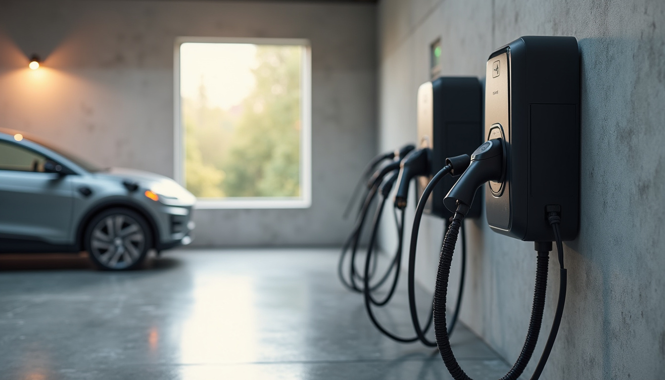 Borne de recharge électrique installée dans un garage à Guilvinec