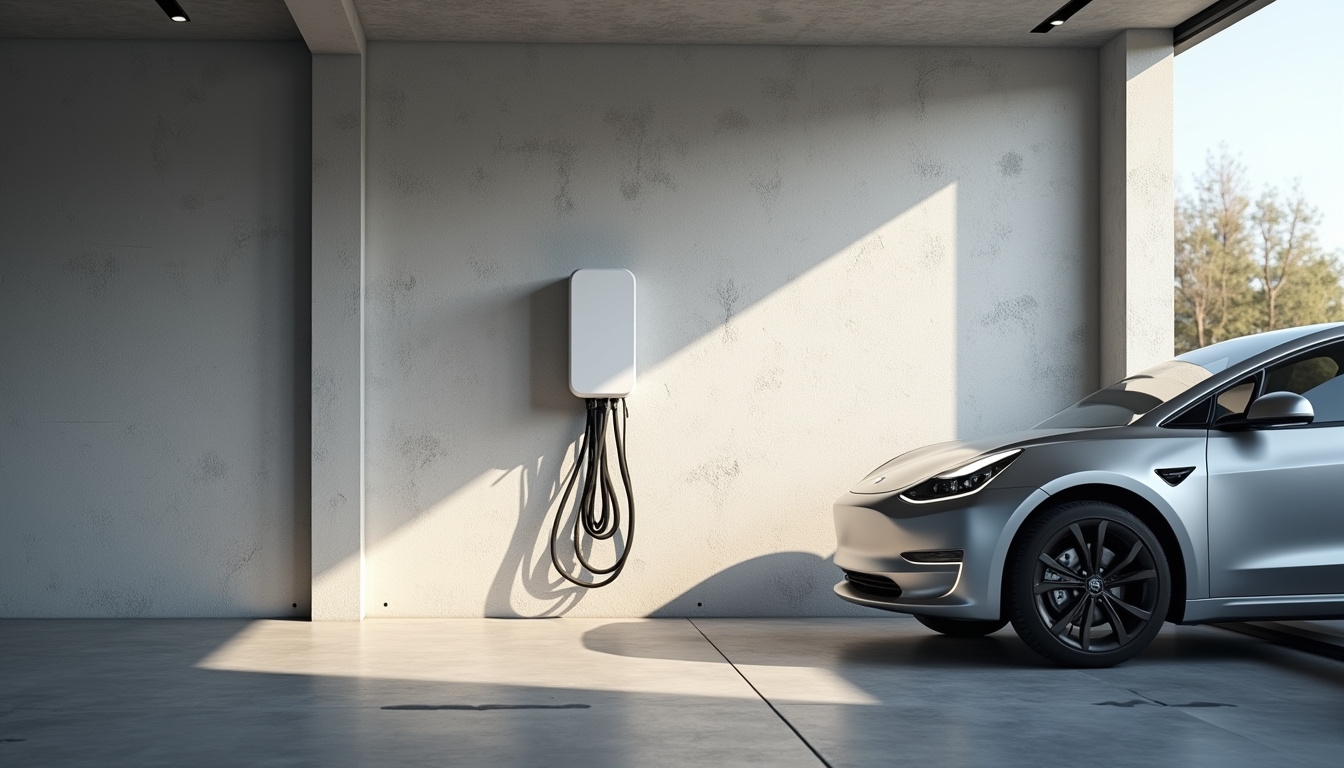 Borne de recharge électrique installée dans un garage à Landéhen