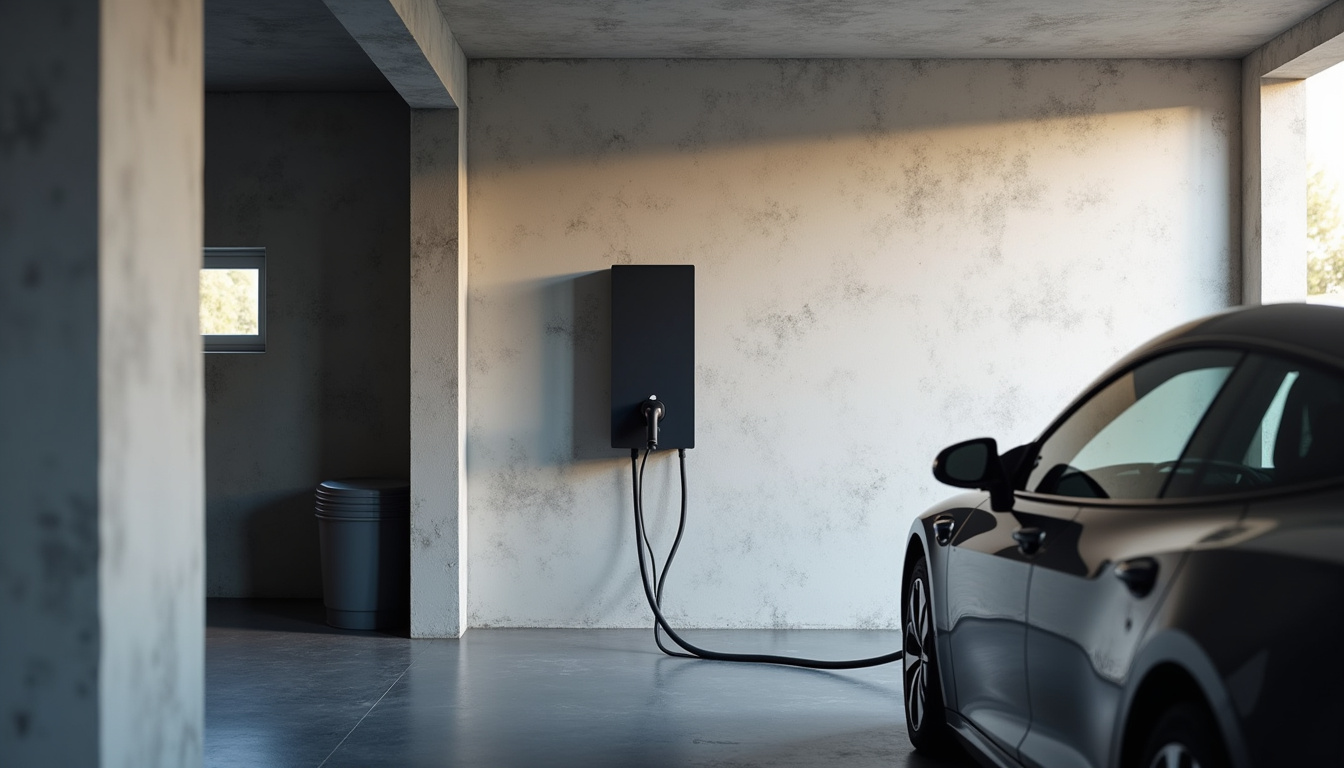 Borne de recharge électrique installée dans un garage à Meung-sur-loire