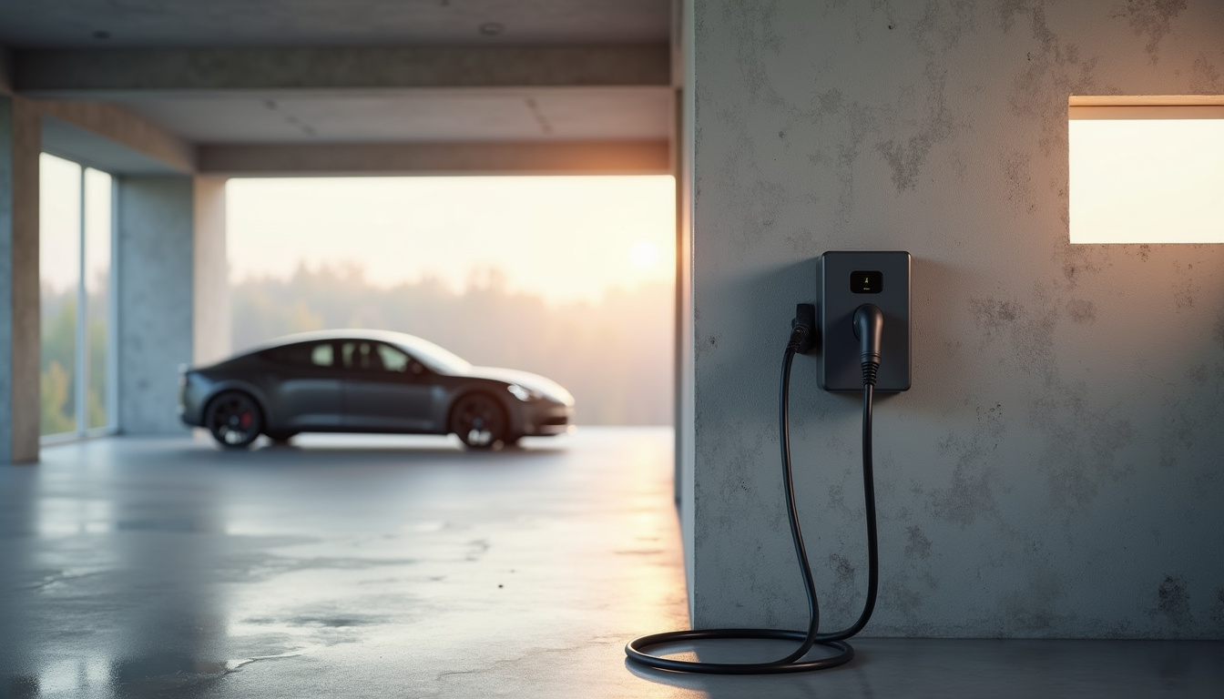 Borne de recharge électrique installée dans un garage à Reiningue
