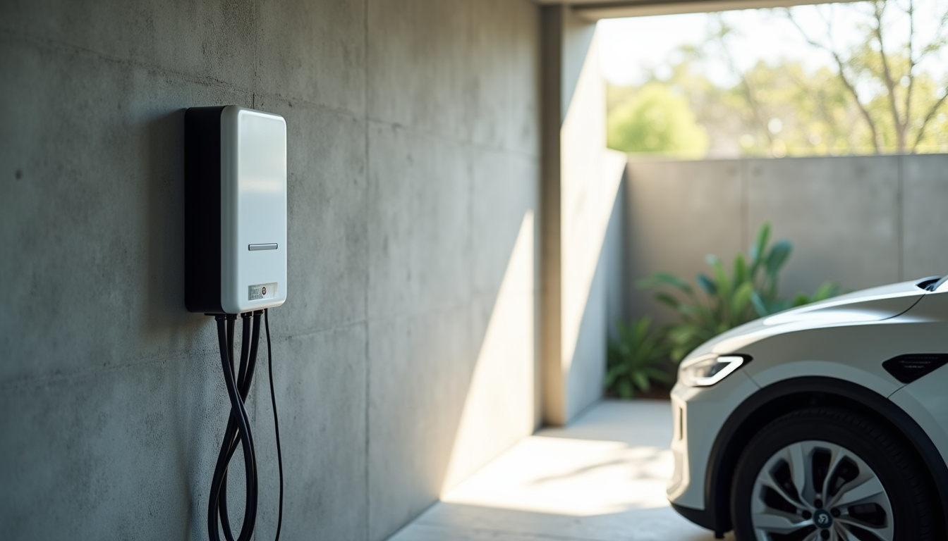 Borne de recharge électrique installée dans un garage privé à Bellaing