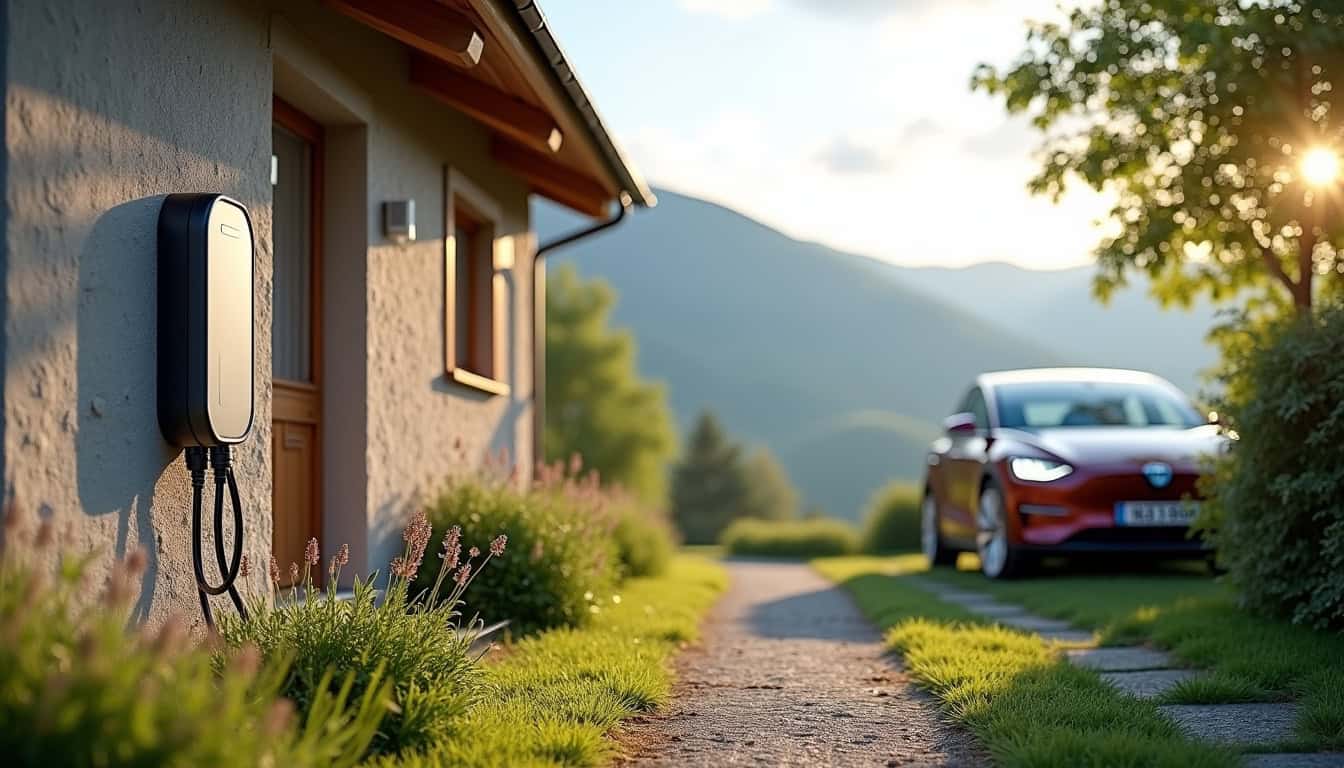 Borne de recharge électrique installée dans une habitation à Saint-Lattier