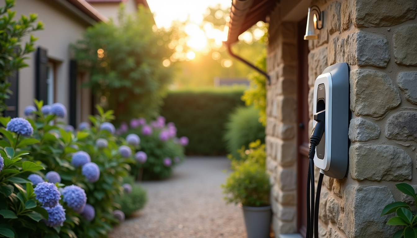 Borne de recharge électrique installée en extérieur à Boissise-le-Roi