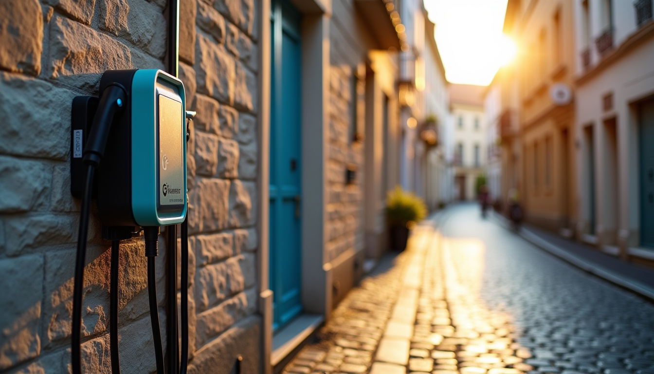 Borne de recharge électrique installée sur la Rue de Marquise à Ambleteuse