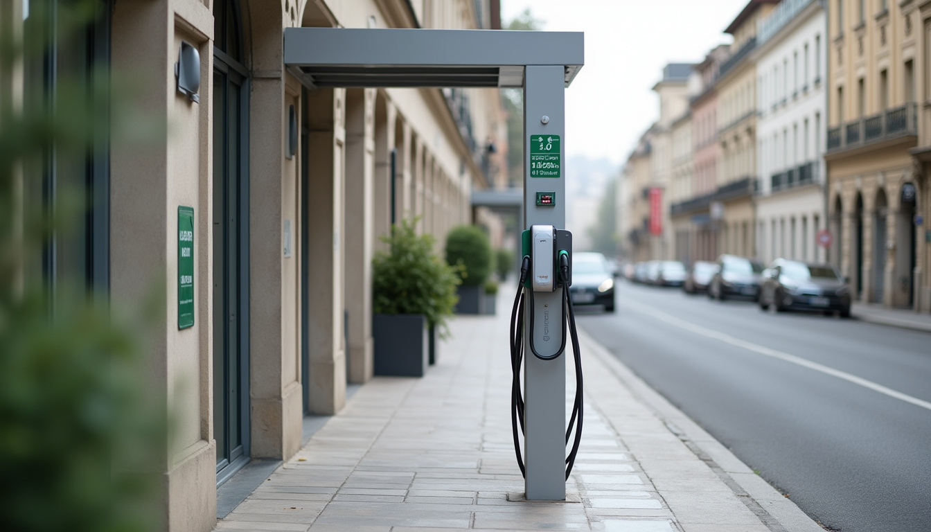 Borne de recharge électrique Morbihan énergies située Cours Carré à Le Faouët