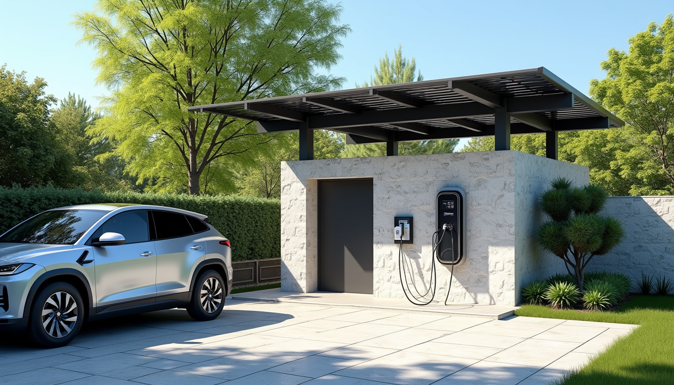 Borne de recharge électrique pilotée par panneaux photovoltaïques à Montoison