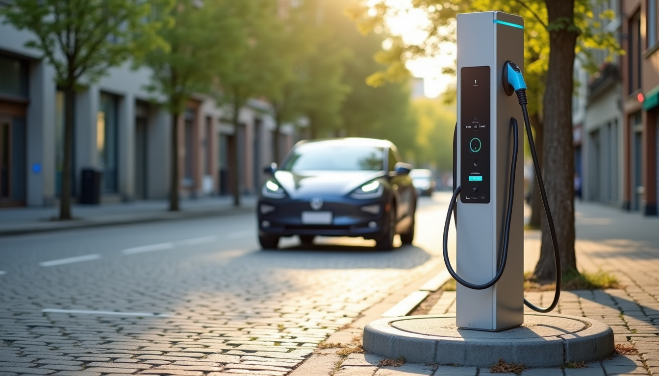 Borne de recharge électrique publique située à Grand-Fort-Philippe, Avenue Pierre Pleuvret