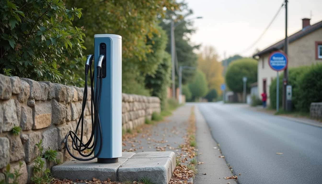 Borne de recharge électrique publique située à Malemort-sur-Corrèze