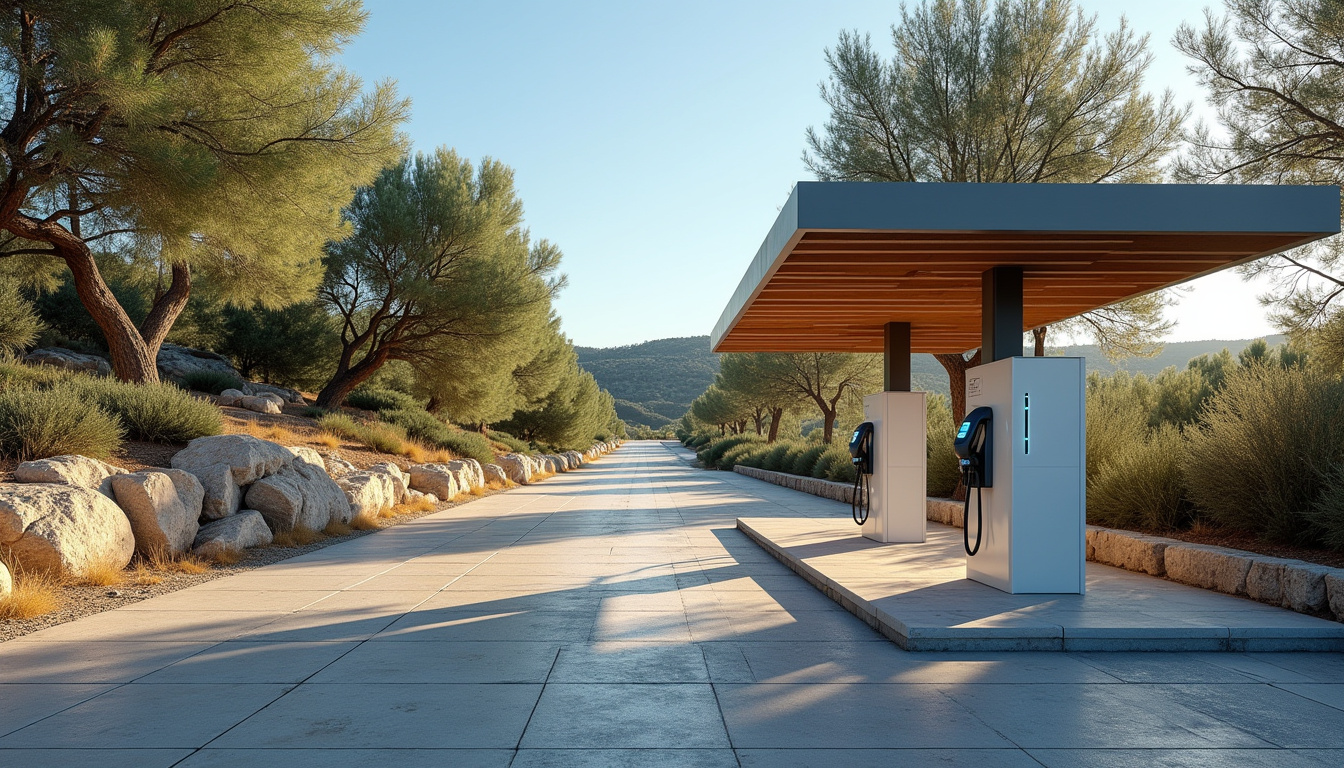 Borne de recharge électrique publique située à proximité de Santa-Reparata-di-Balagna